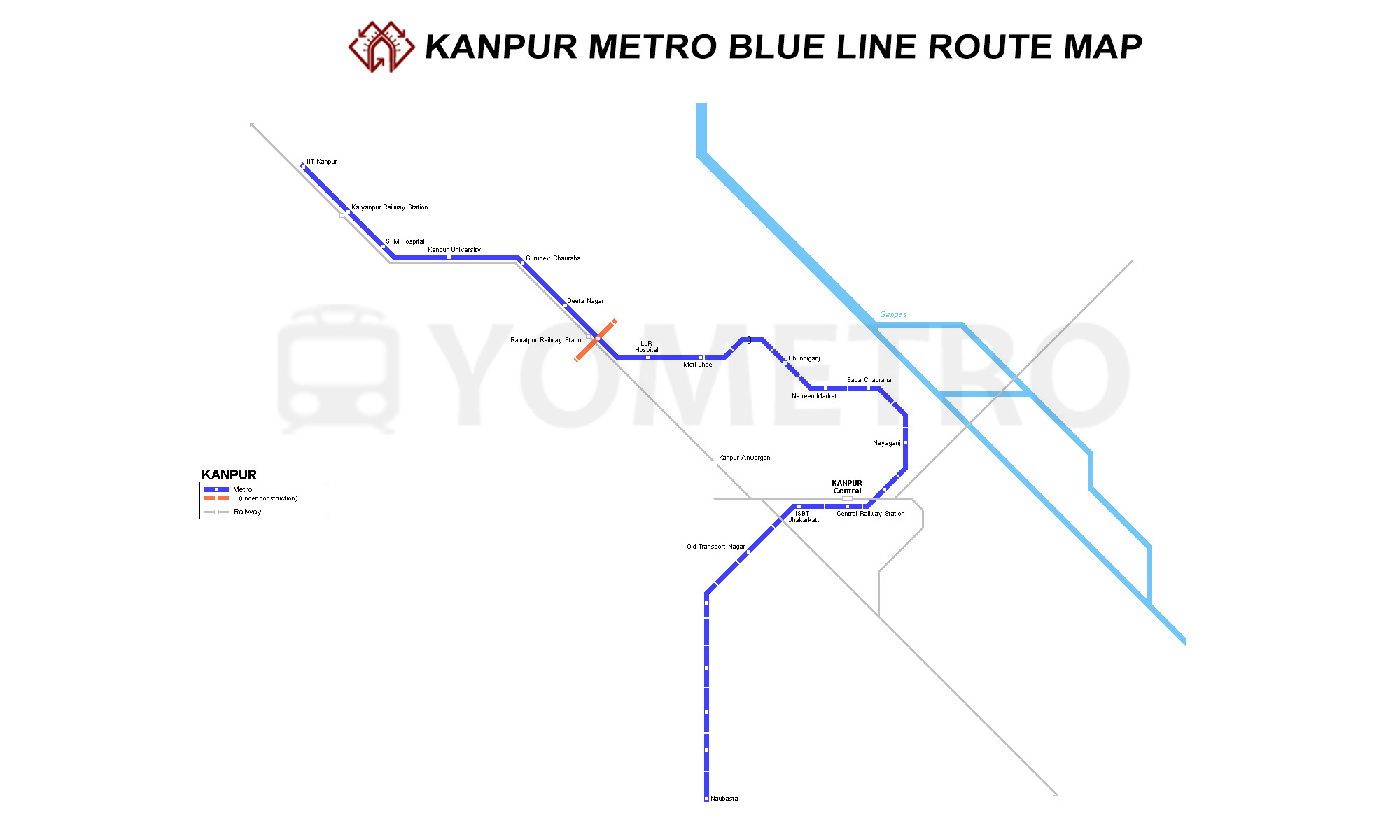Kanpur Metro Map 2025 Stations Metro Lines Maps YoMetro